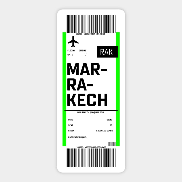 Marrakech boarding pass Sticker by ghjura